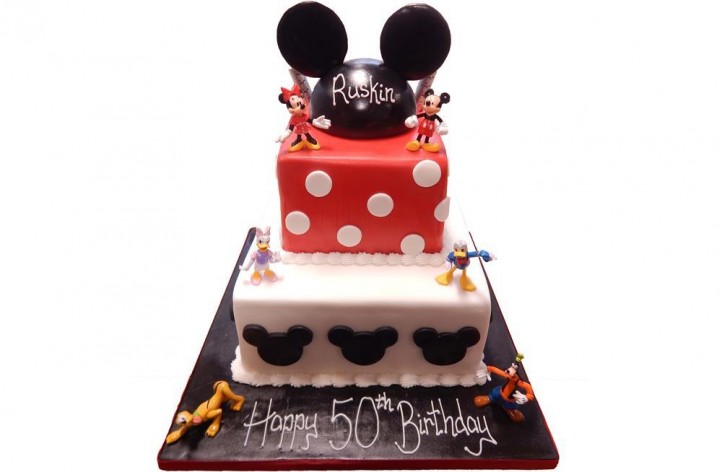 Mickey Mouse Tiered Cake - Own Figures